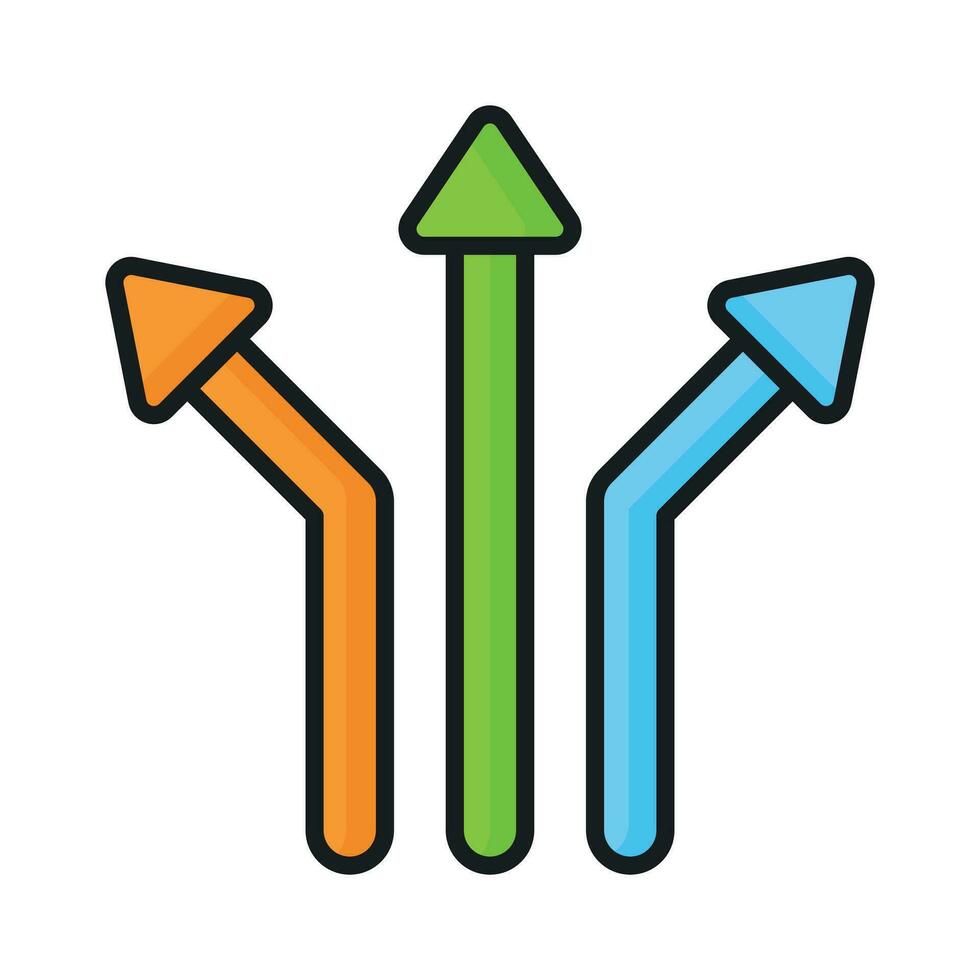 three way direction arrow sign, road sign direction icon, vector illustration