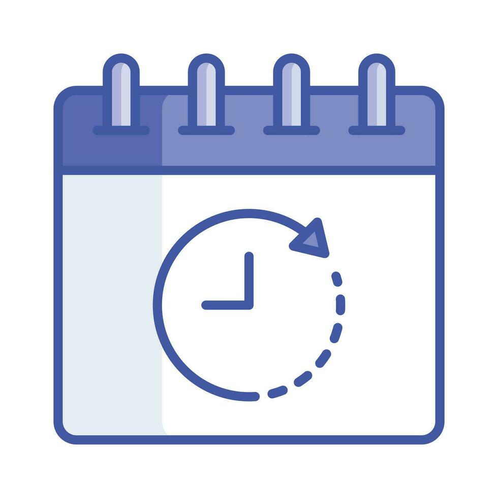 reloj con calendario, concepto vector de fecha límite en moderno estilo