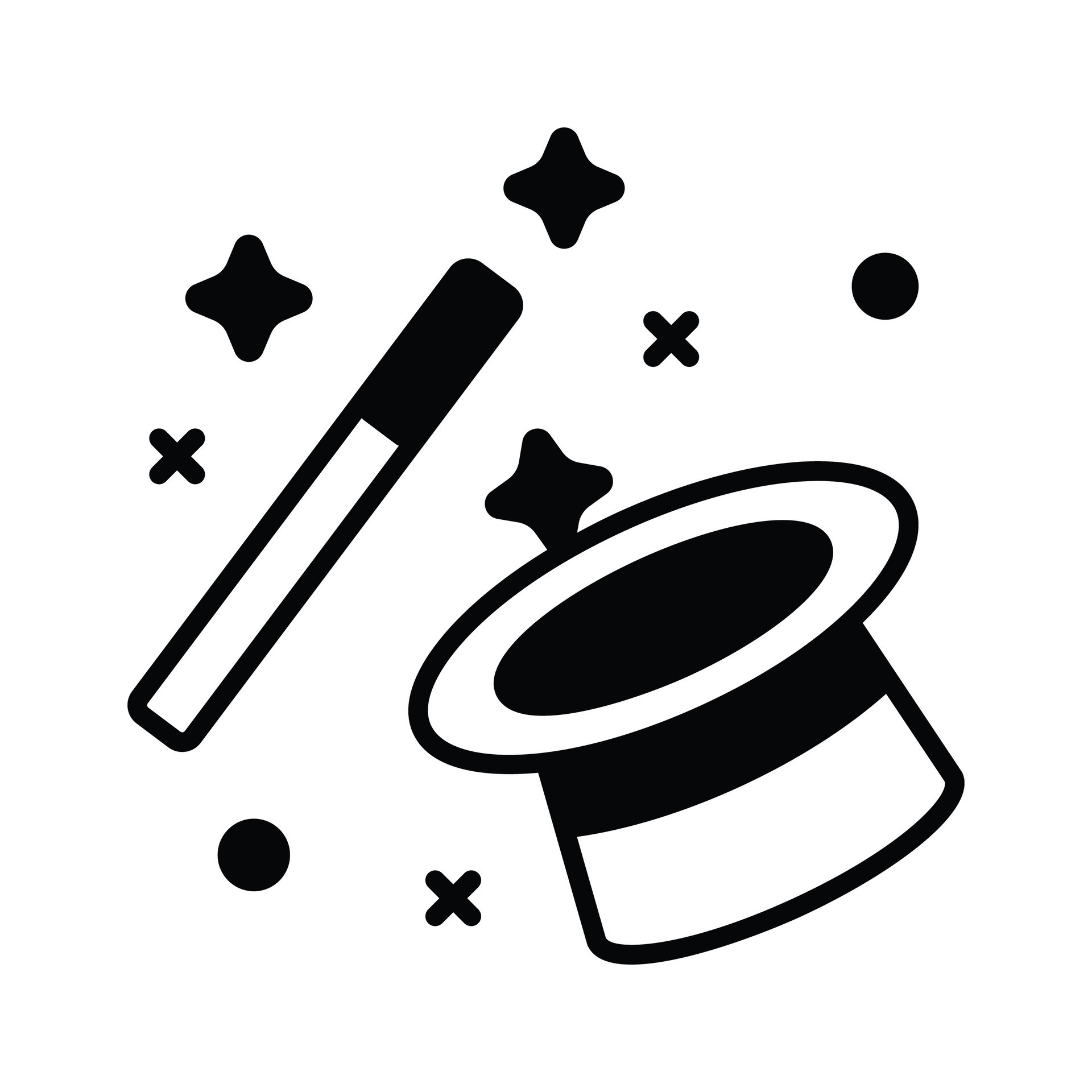 Hat And Wand Showing Concept Icon Of Magic Hat Download This Premium hat-and-wand-showing-concept-icon-of-magic-hat-download-this-premium