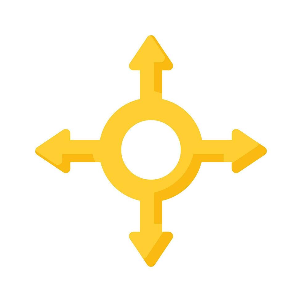 Four way direction arrow sign, road sign direction icon, vector illustration