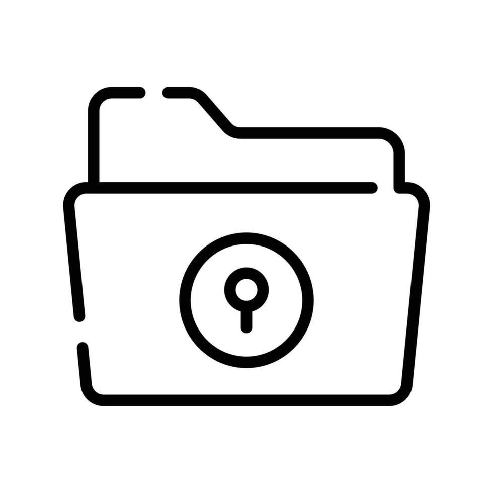 Secure confidential file folders, with paper documents security vector icon