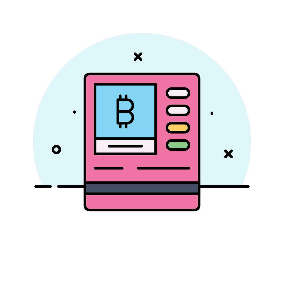 Bitcoin atm machine vector design ready for premium download