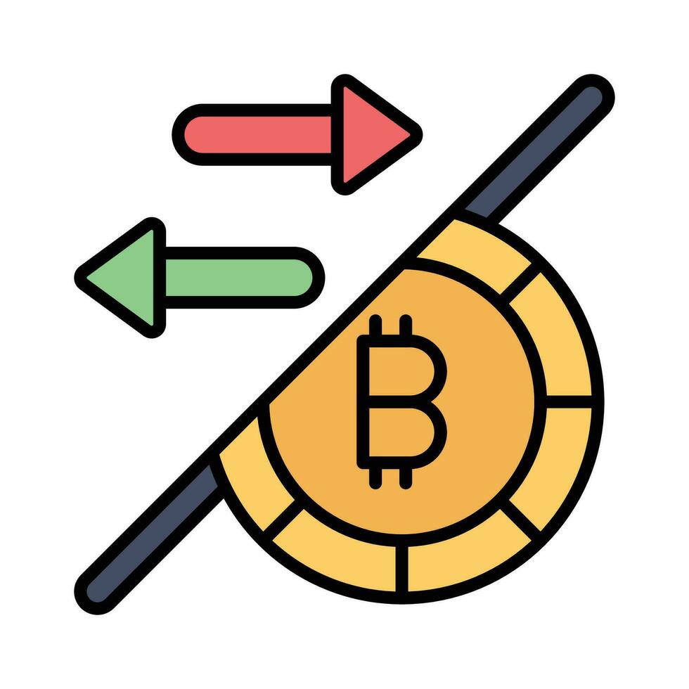 Bitcoin transaction vector design isolated on white background