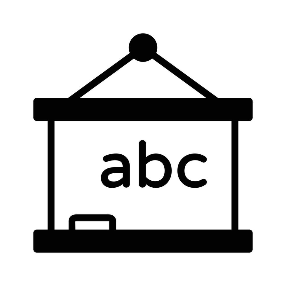 Alphabets of board, icon of class board, school board, english class vector