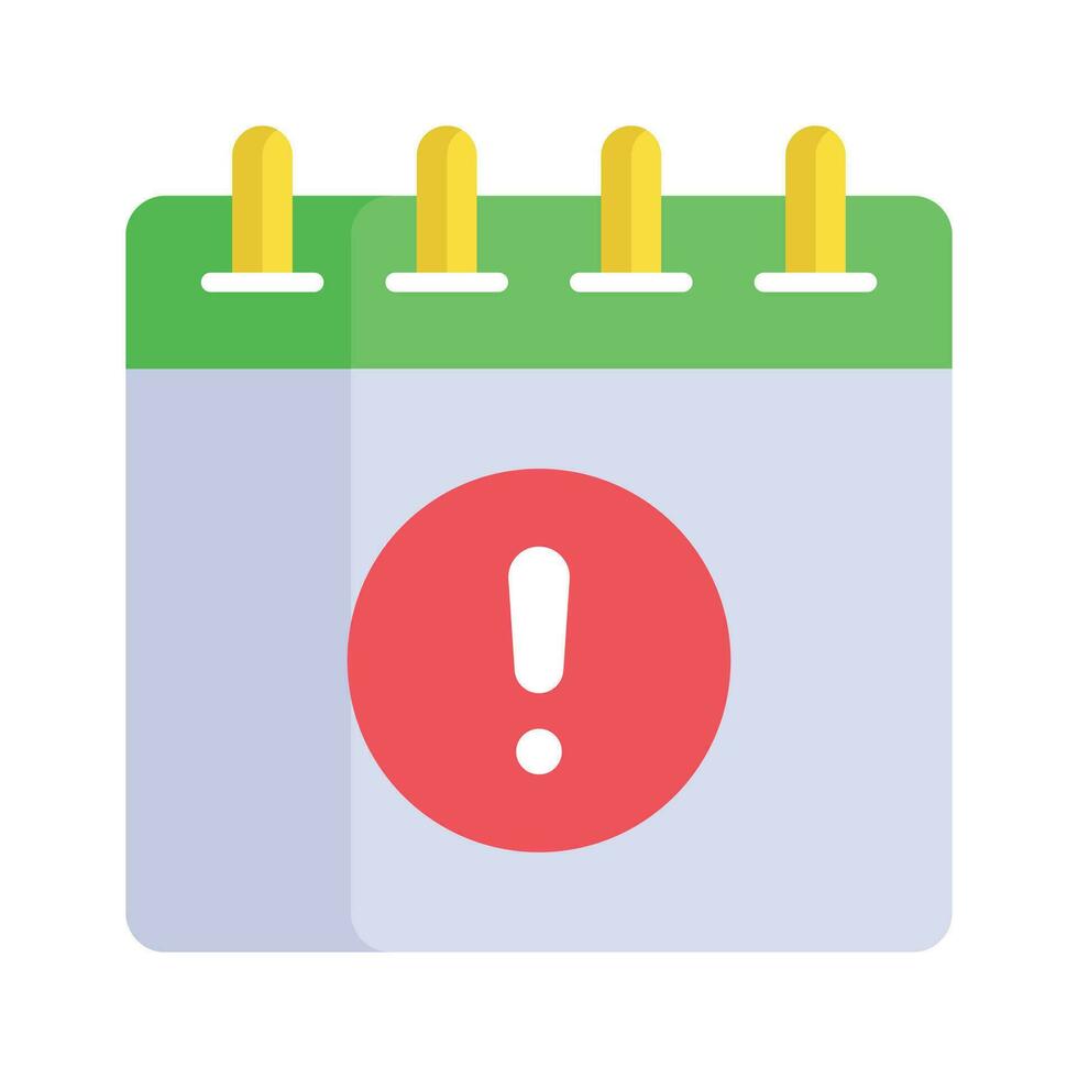 Calendar with exclamation symbol ready to use vector