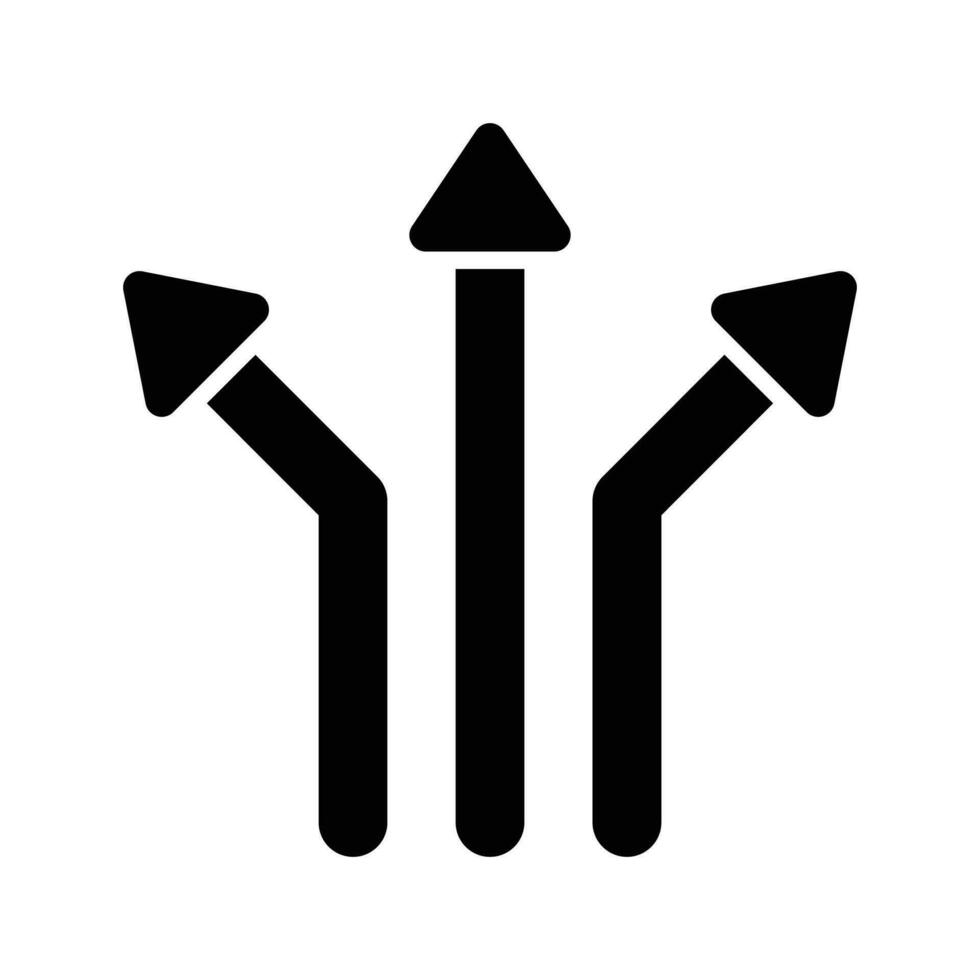 three way direction arrow sign, road sign direction icon, vector illustration