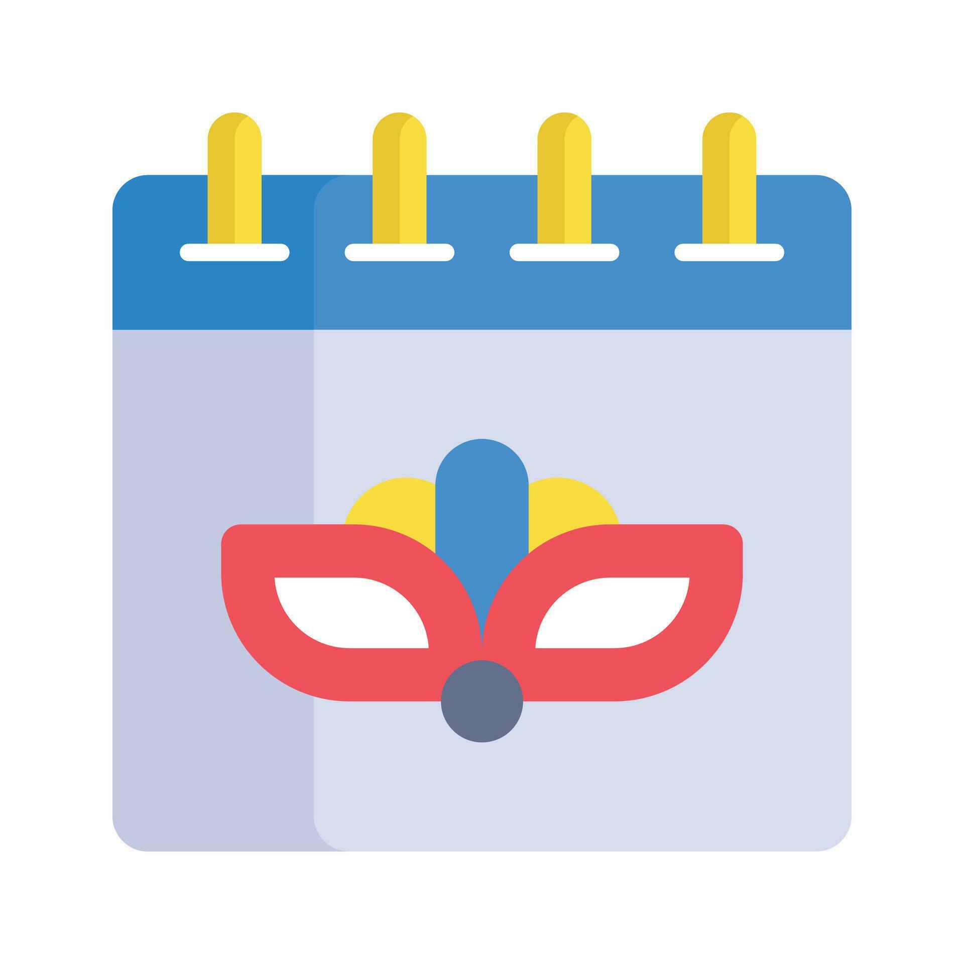 Carnival mask on calendar showing concept icon of carnival calendar