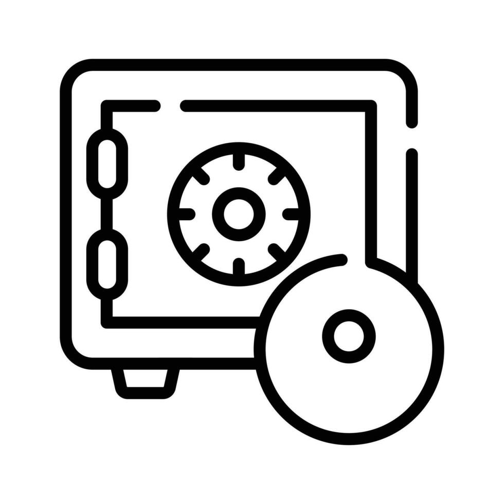 Bank vault security concept with lock, vector illustration