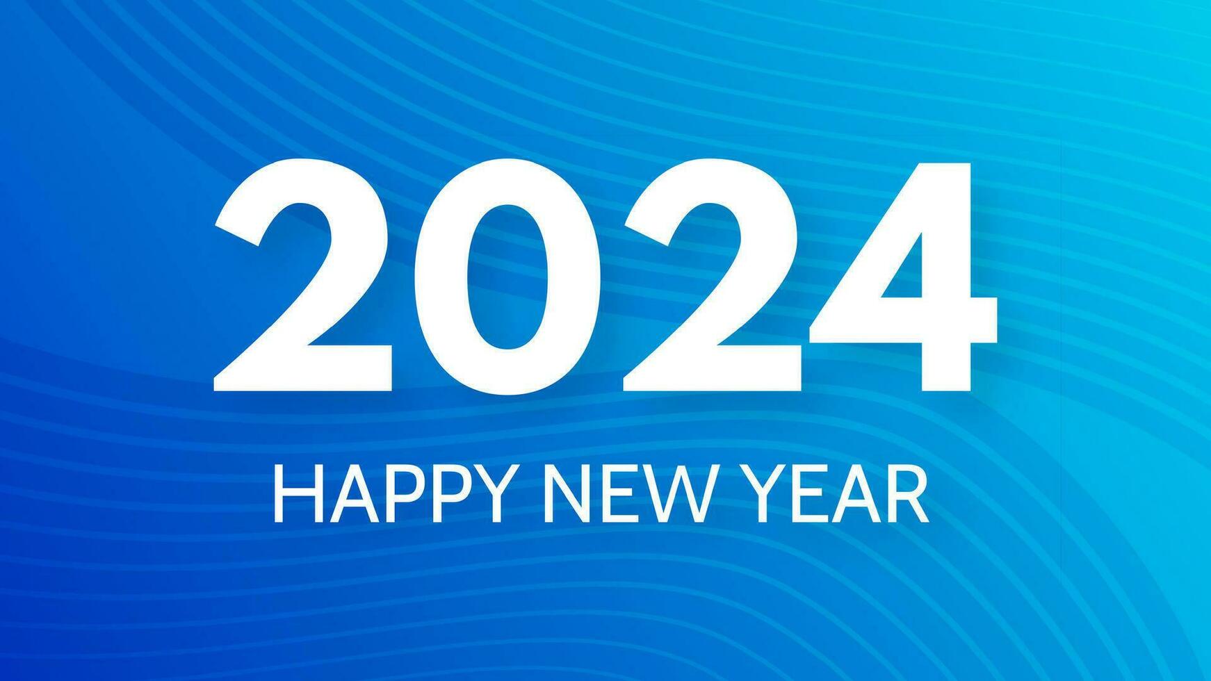 2024 Happy New Year on colorful background vector