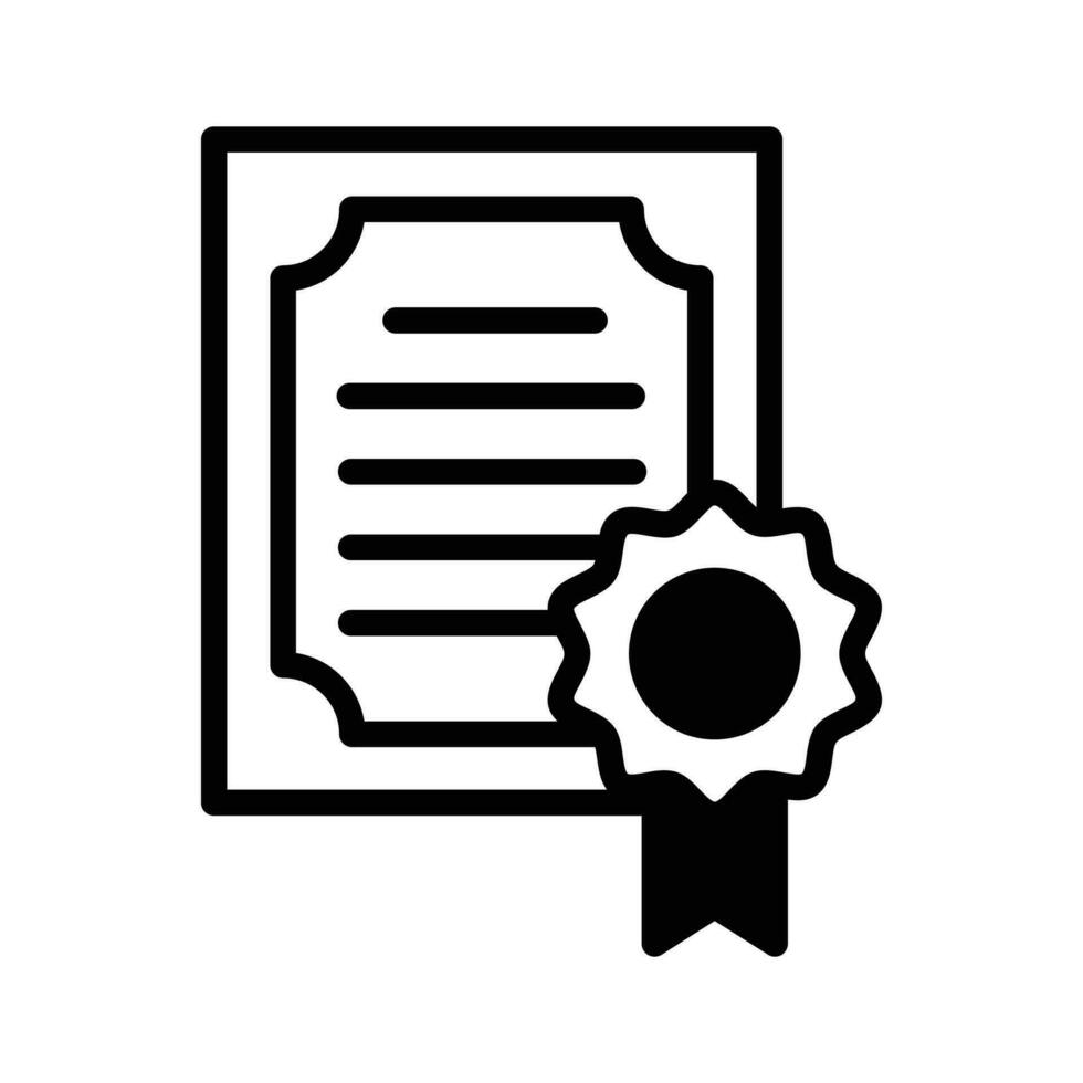 Authorized document, paper with badge depicting concept icon of certificate vector