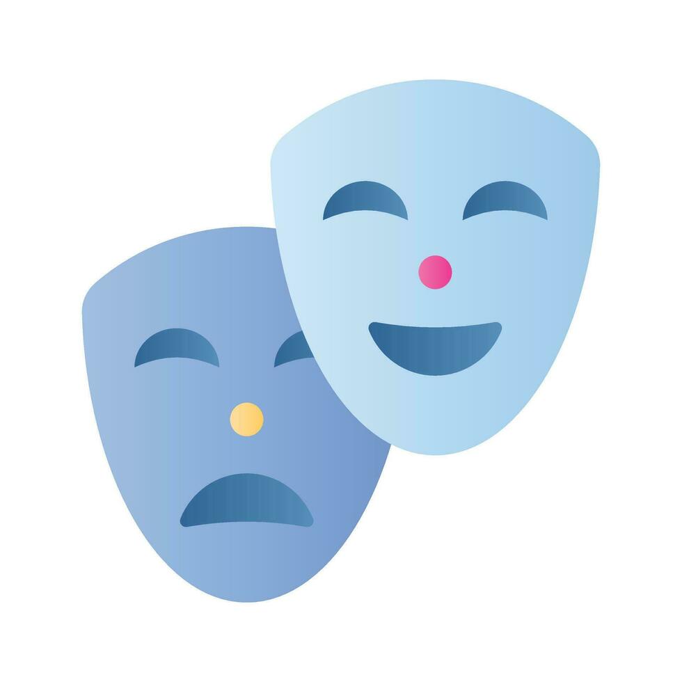 Face masks, theater masks theme party icon in modern style, easy to use vector
