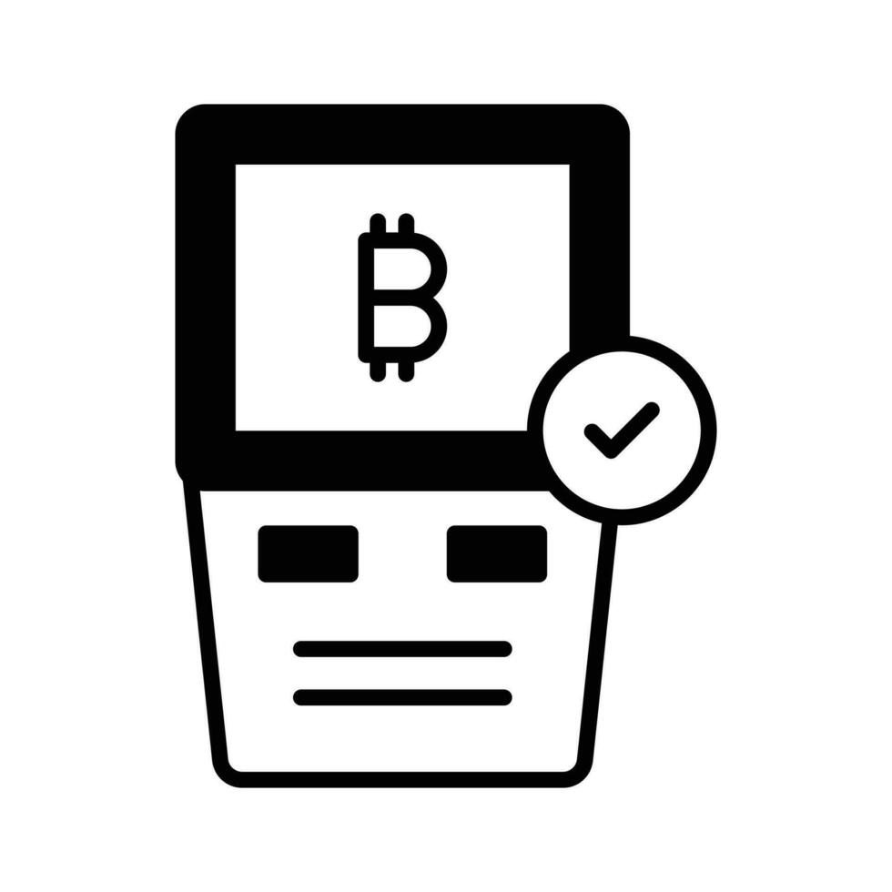 Bitcoin atm machine vector design ready for premium download