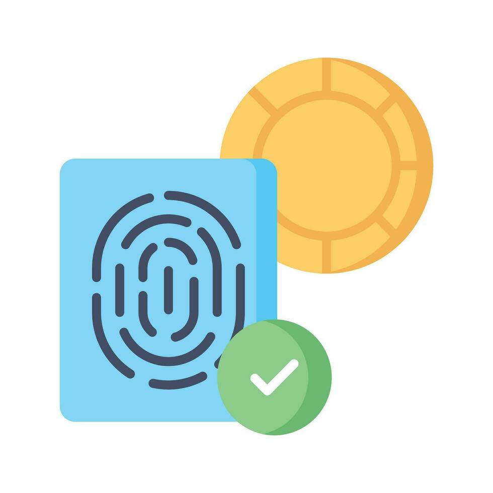 Biometric verification vector design isolated on white background