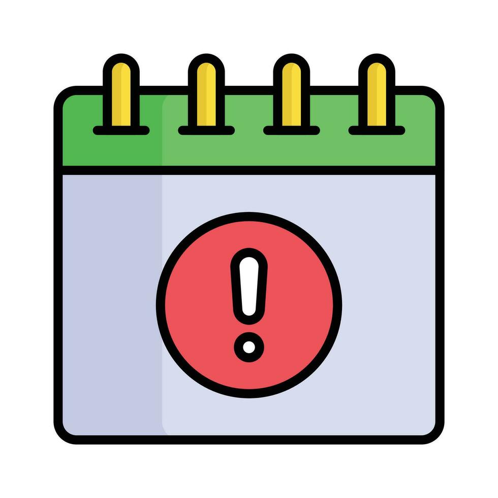 Calendar with exclamation symbol ready to use vector