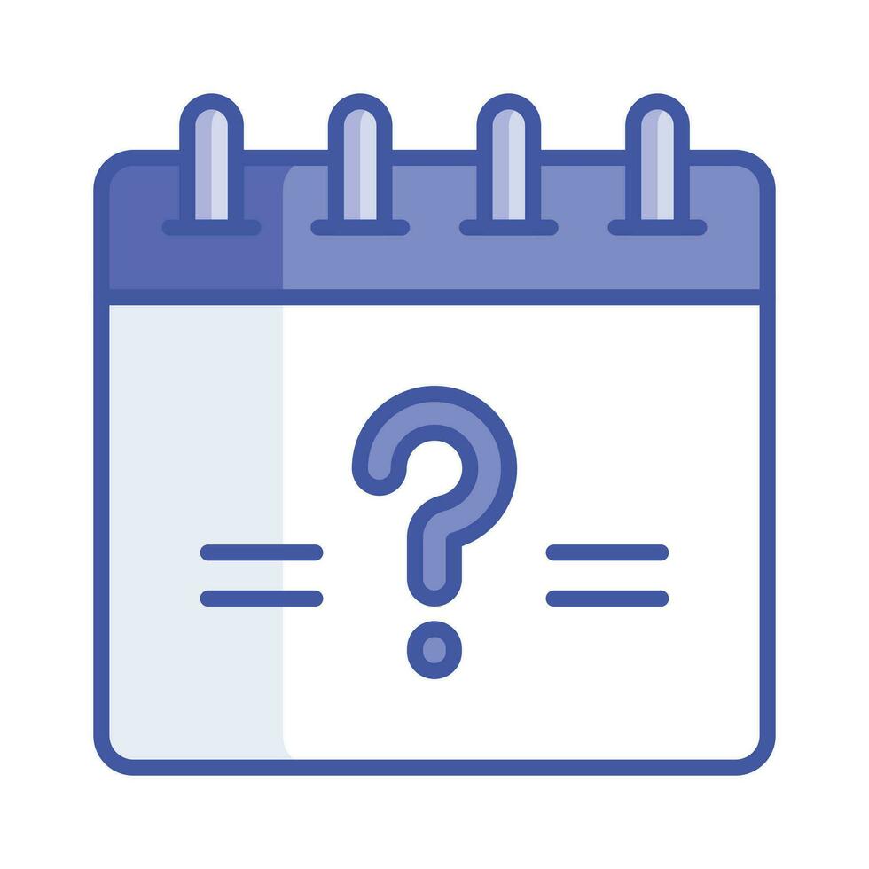 Calendar with interrogation symbol ready to use vector