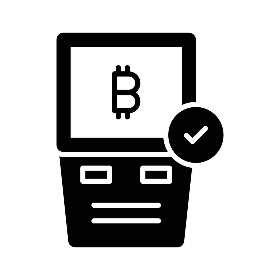 Bitcoin atm machine vector design ready for premium download