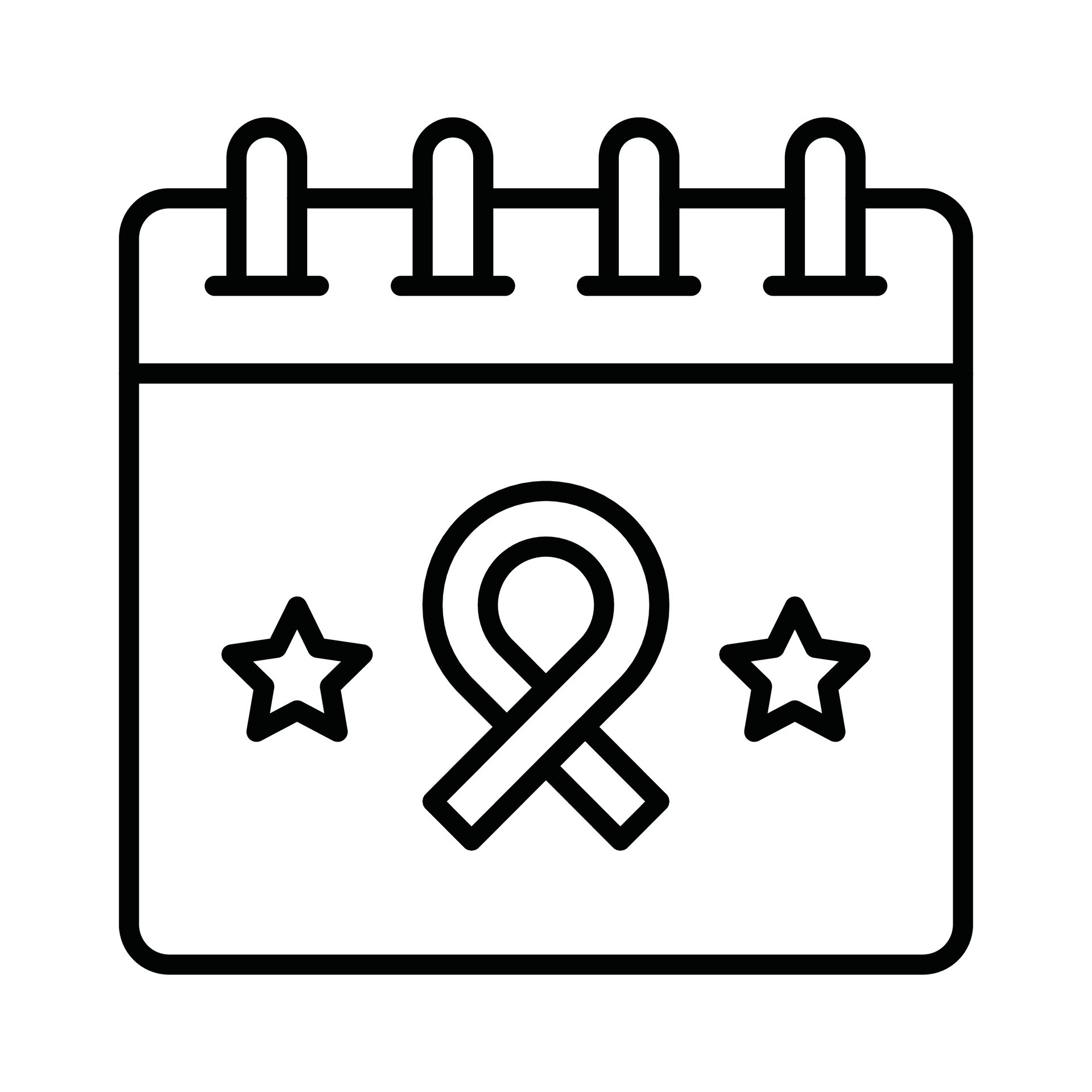 Awareness ribbon on calendar, healthcare awareness vector design