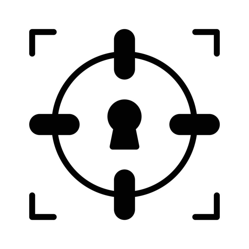 Check this carefully crafted vector of target security in trendy style, security icon design