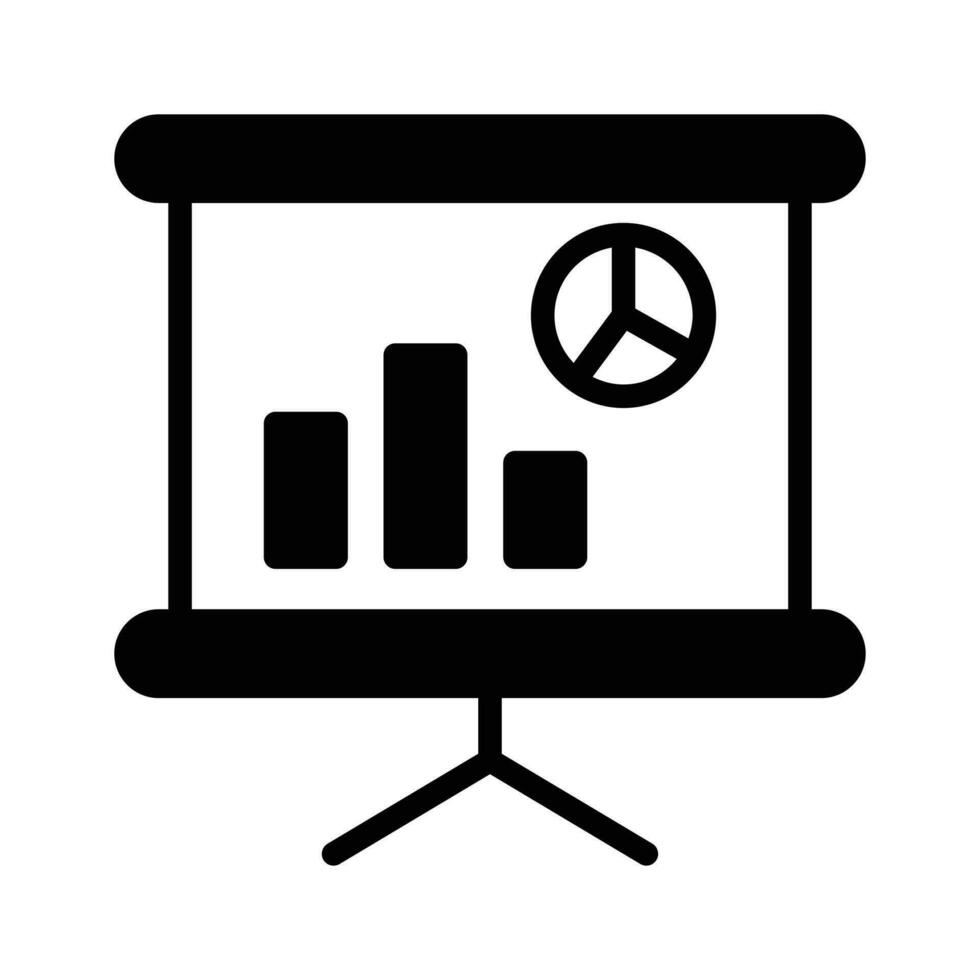 Analytical chart on board showing concept icon of presentation board, easy to use icon vector