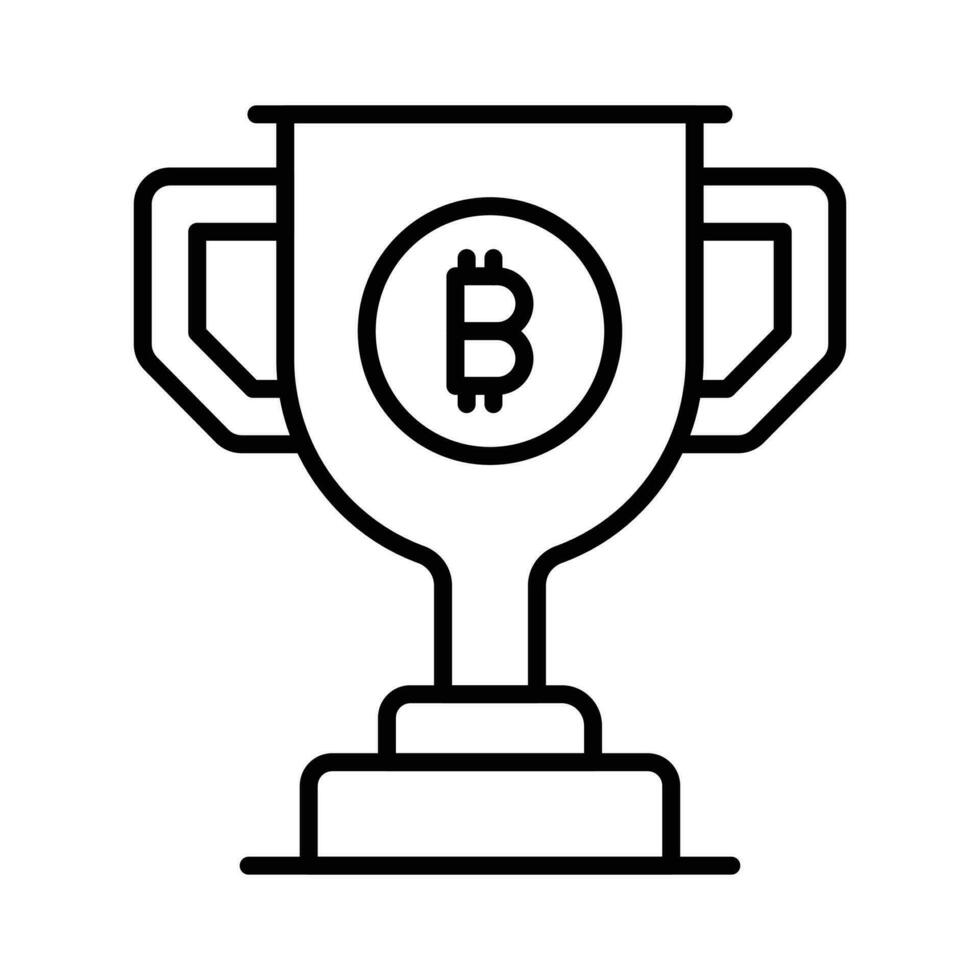 Bitcoin reward vector in customizable style isolated on white background