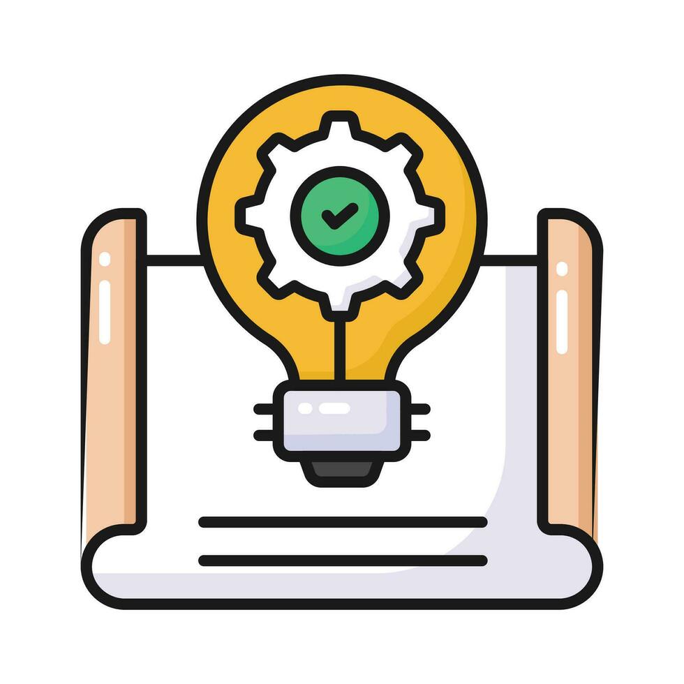 Get your hold on this creatively designed vector of project development in trendy style