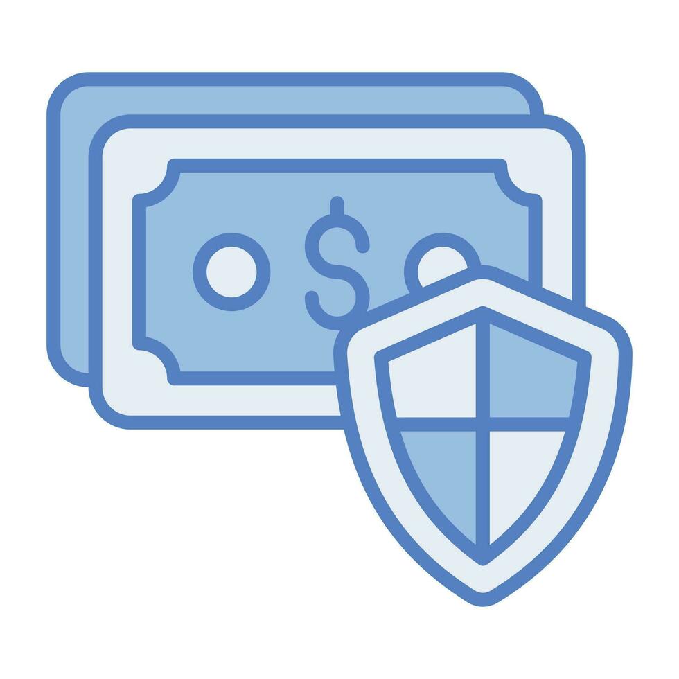 Financial security, bank account protection, secure money vector illustration