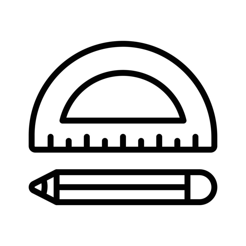 Check this carefully crafted icon of stationery, protractor with pencil vector design