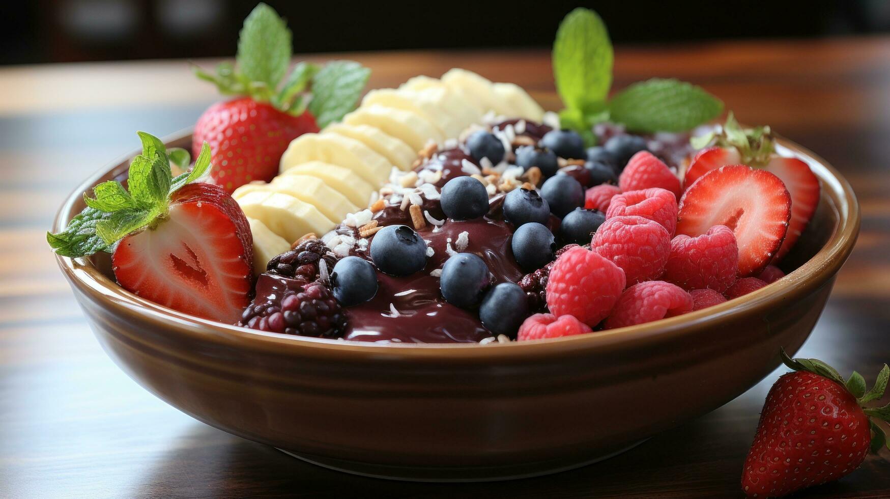 Acai bowl colorful fruity nutritious photo