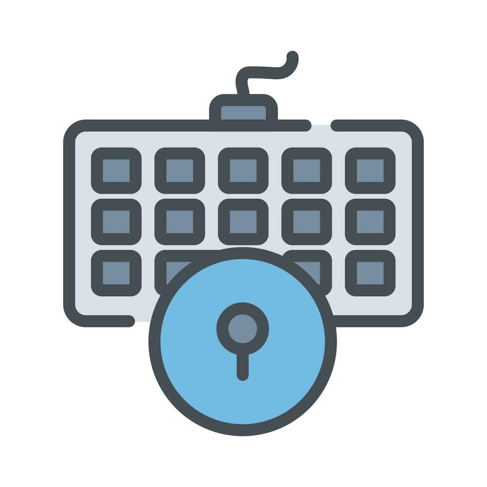 Keyboard security, cyber security concept. Personal data protection vector