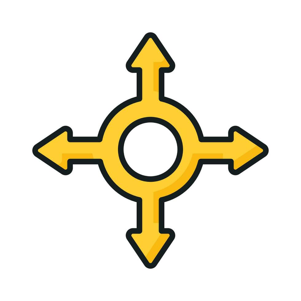 Four way direction arrow sign, road sign direction icon, vector illustration