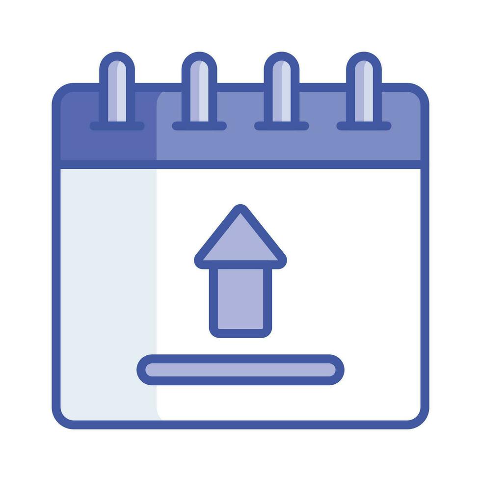 Upwards arrow with calendar showing concept icon of upload vector