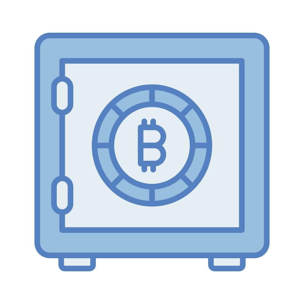 Trendy icon of bitcoin safe, crypto vault vector design