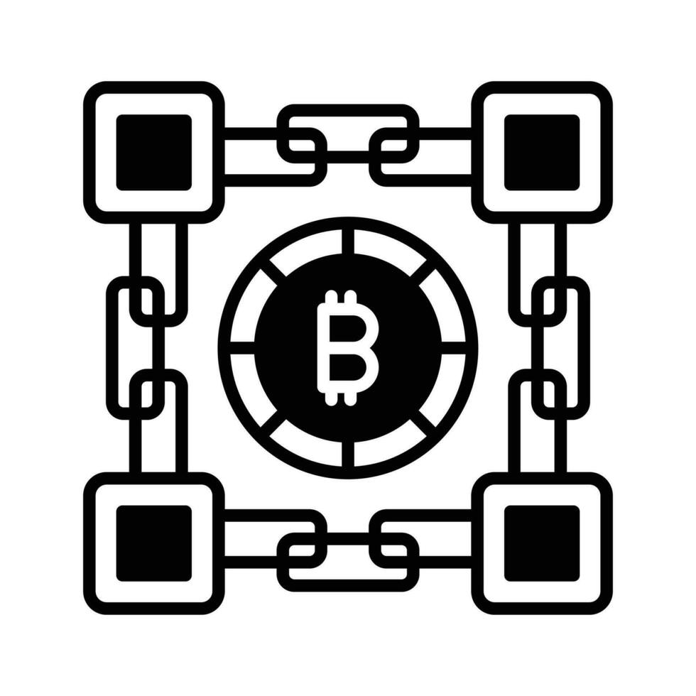 Bitcoin blockchain vector design isolated on white background