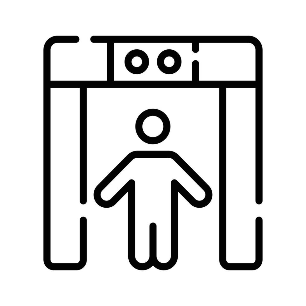 Airport safety, security gates, checking hand baggage, and peoples checking vector