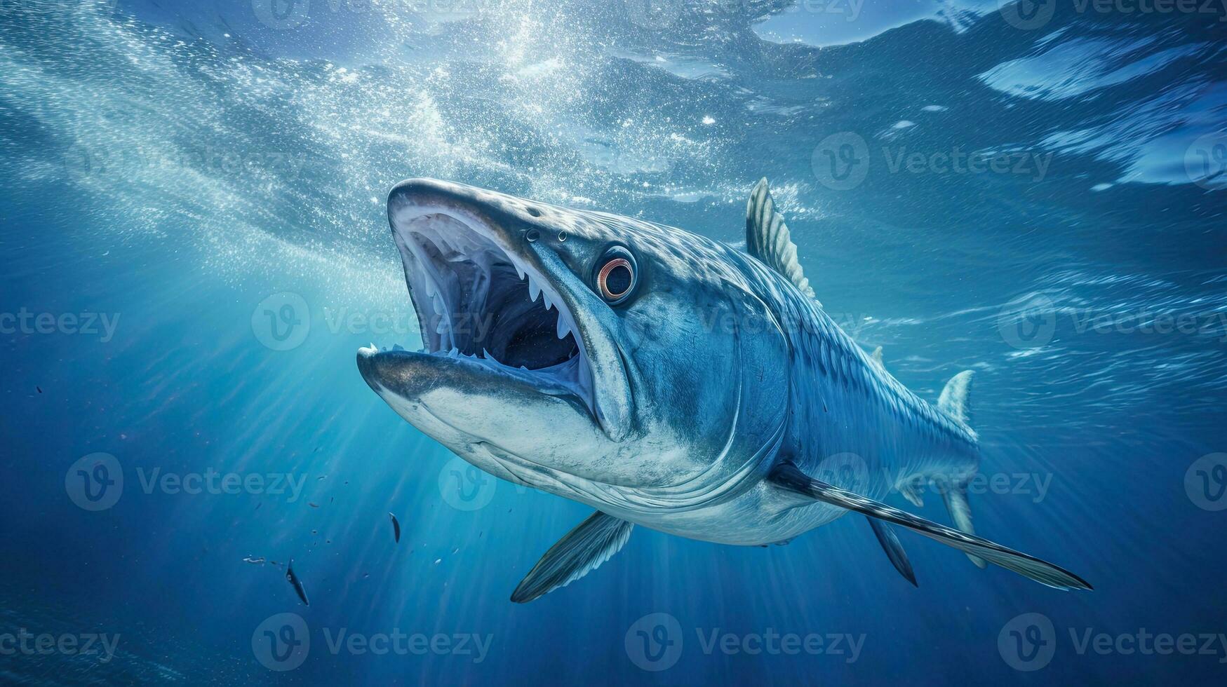 Portrait barracuda fish in the sea AI Generative photo