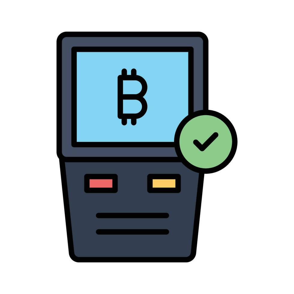 Bitcoin atm machine vector design ready for premium download