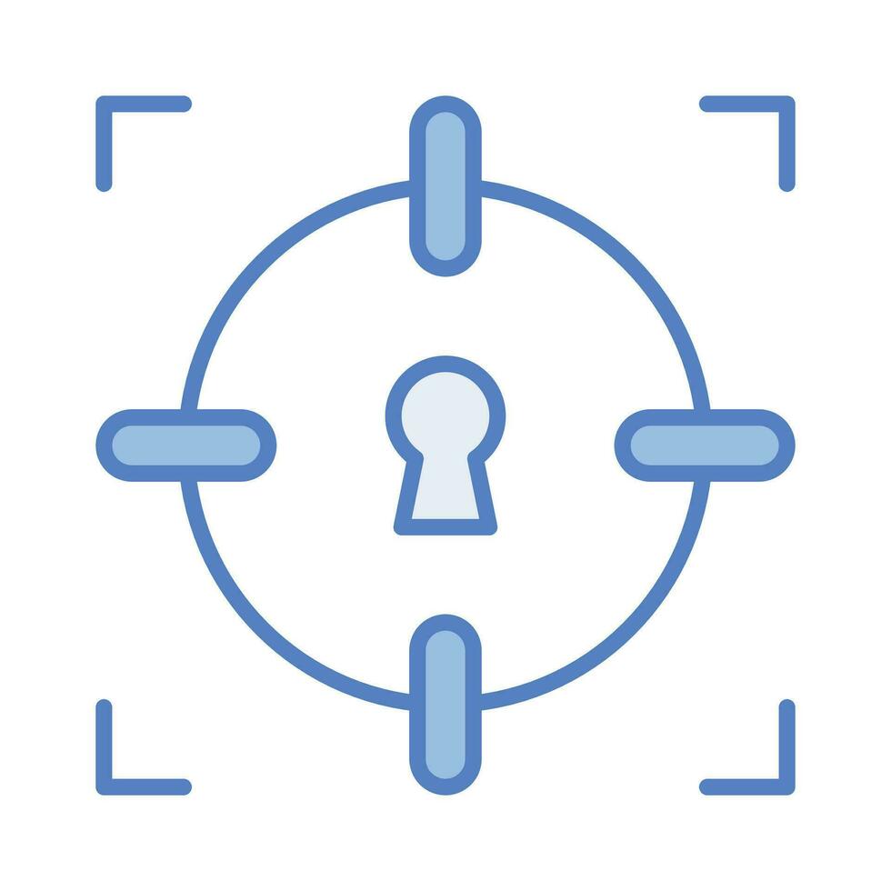 Check this carefully crafted vector of target security in trendy style, security icon design