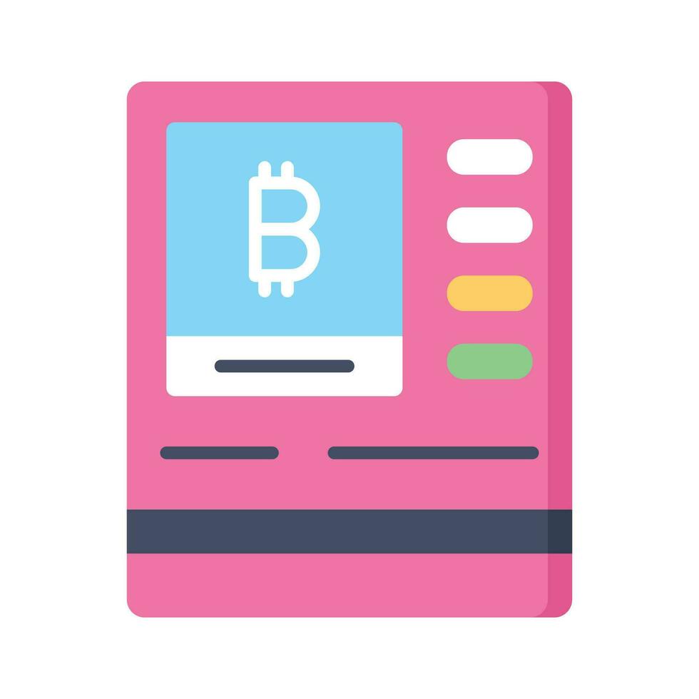 Bitcoin atm machine vector design ready for premium download
