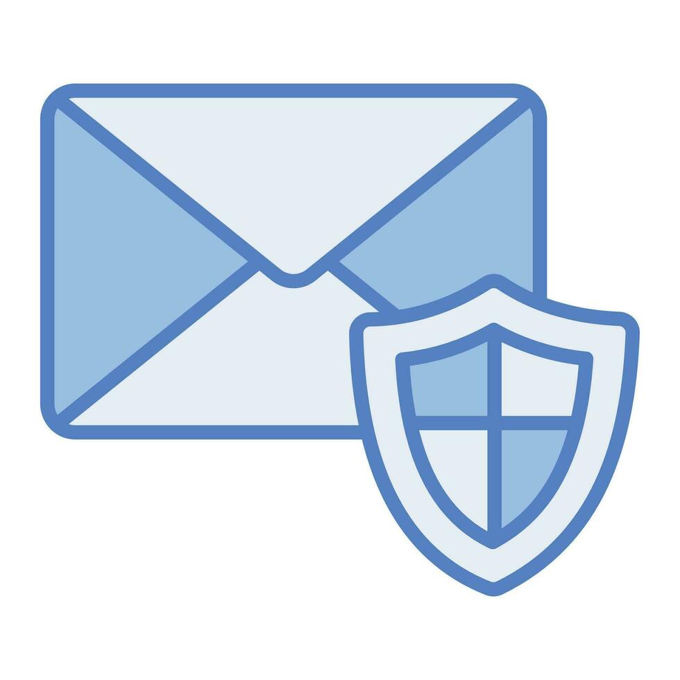 Secure email icon. Safe mobile mail, email sign with shield. Cyber security vector icon