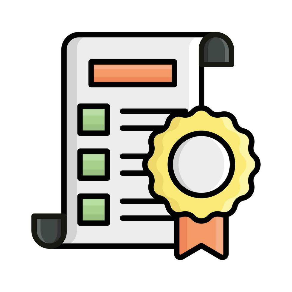 icono de vector de certificado aislado sobre fondo blanco