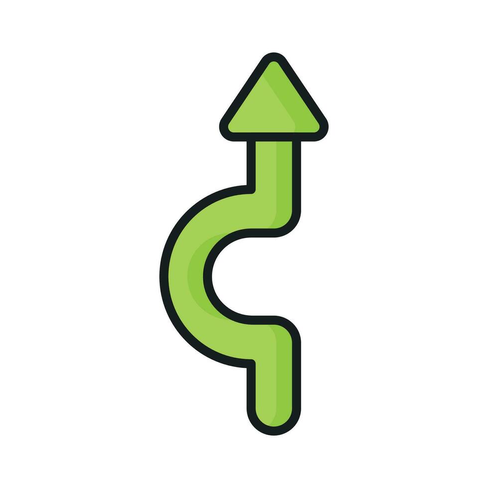 Curved arrow vector design isolated on white background