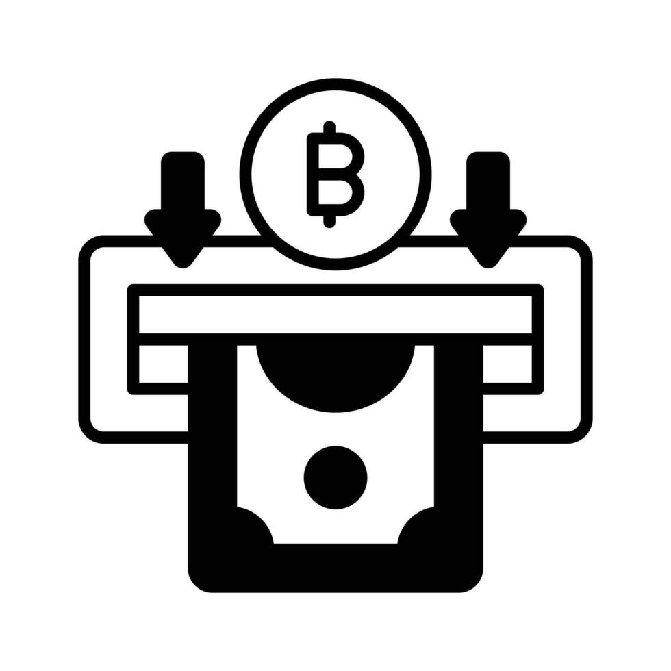 Bitcoin withdraw vector design isolated on white background