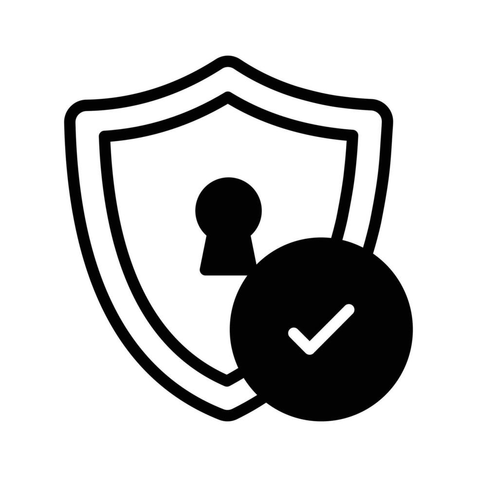 Shield icon, security icon, shield with lock. Protection icon, secure access vector