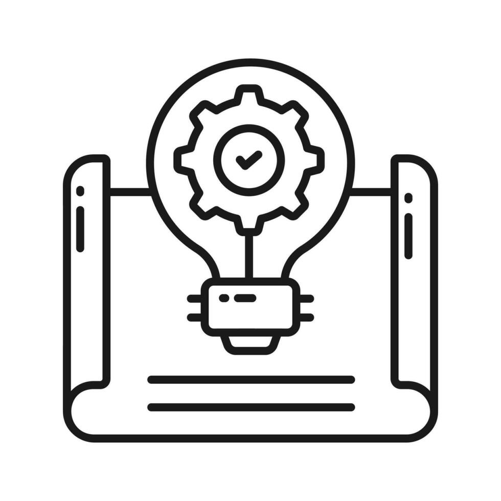 Get your hold on this creatively designed vector of project development in trendy style