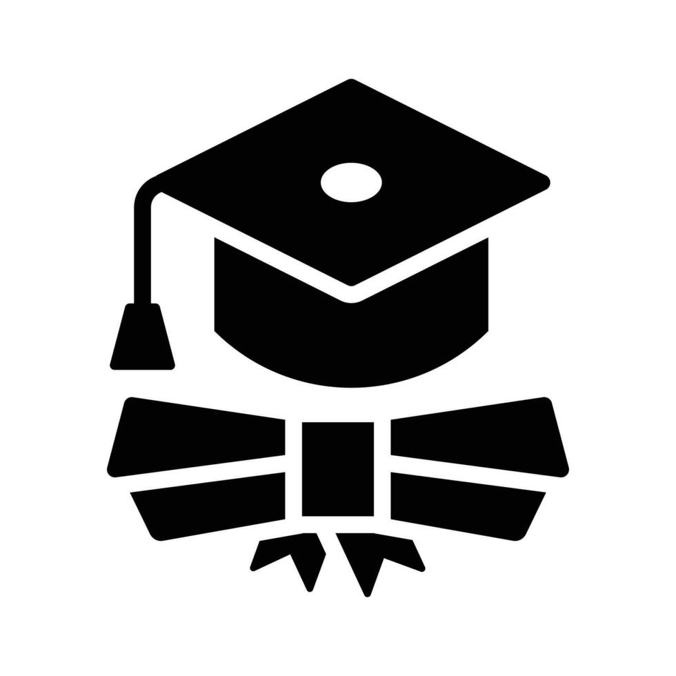 Mortarboard with degree showing concept icon of graduation in modern style vector