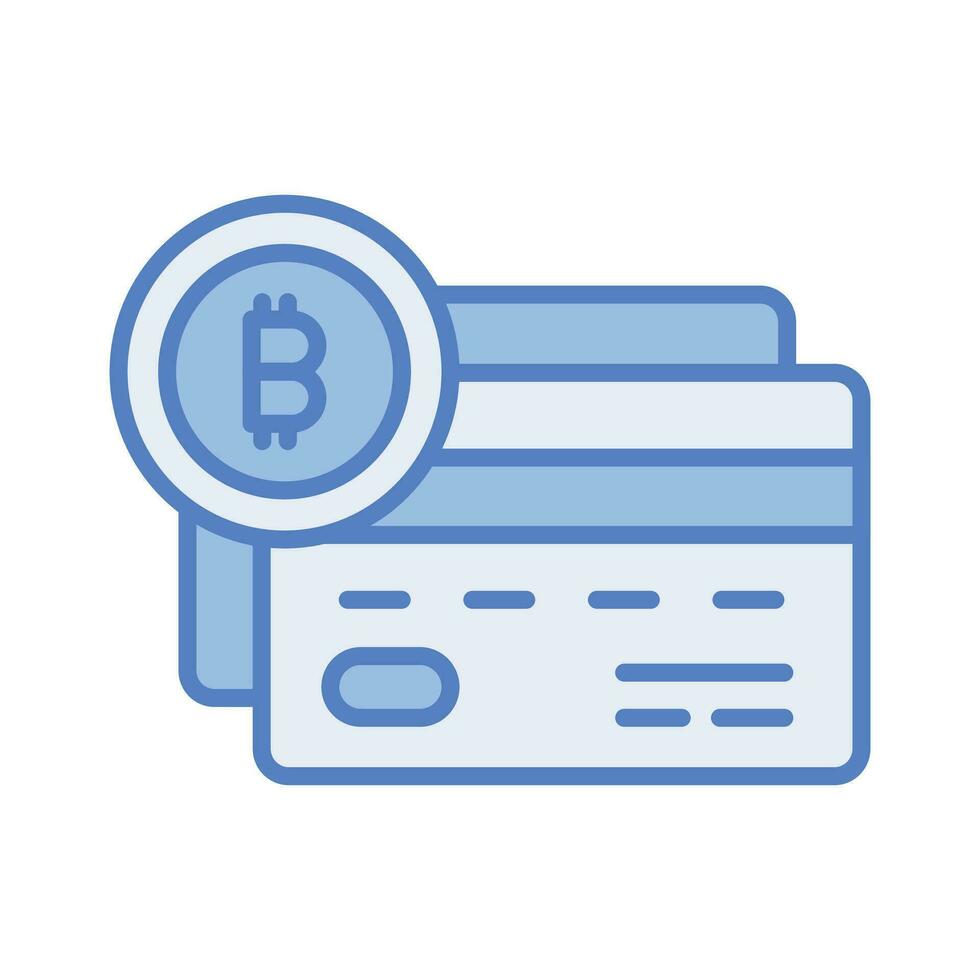 Bitcoin debit card vector design in modern style, ready to use icon