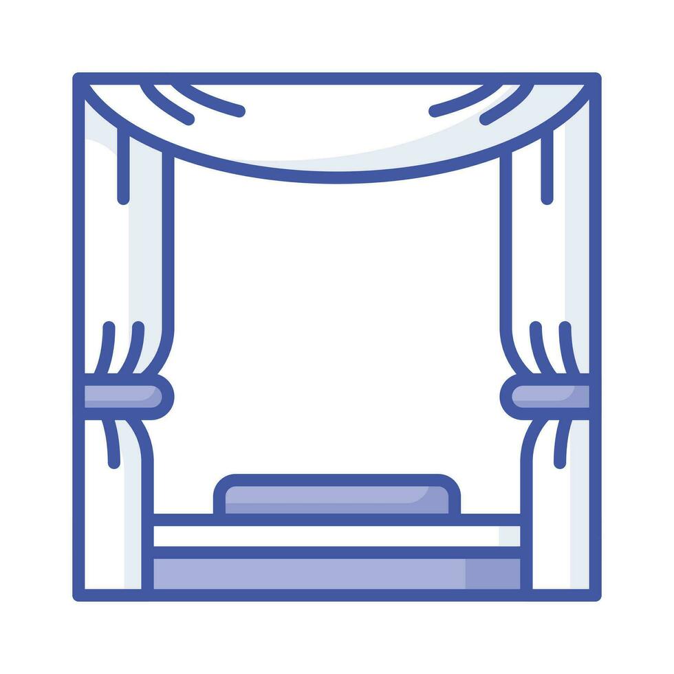 Get your hold on this carefully designed icon of theater stage, premium vector of theater curtains