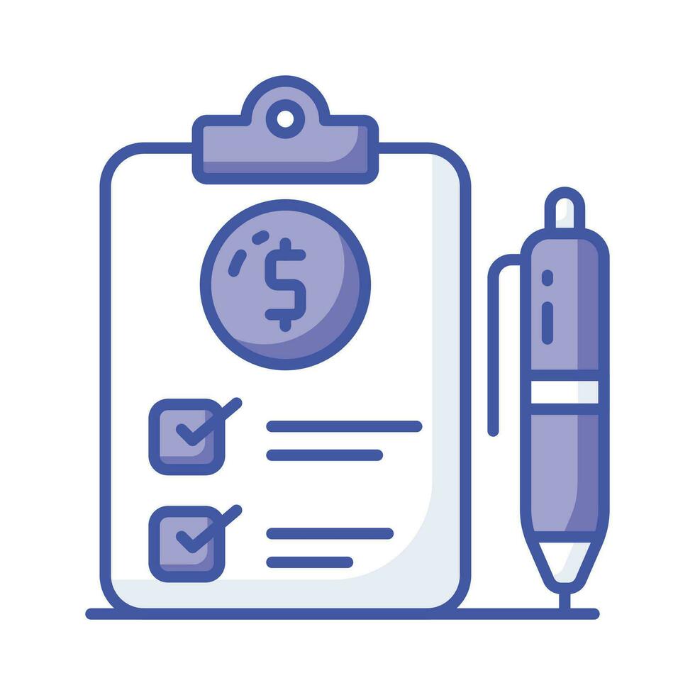 Dollar on page depicting concept vector of financial document, ready to use icon