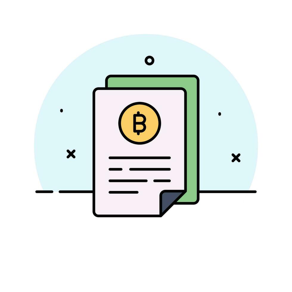 Well designed icon of bitcoin document, Btc with document vector