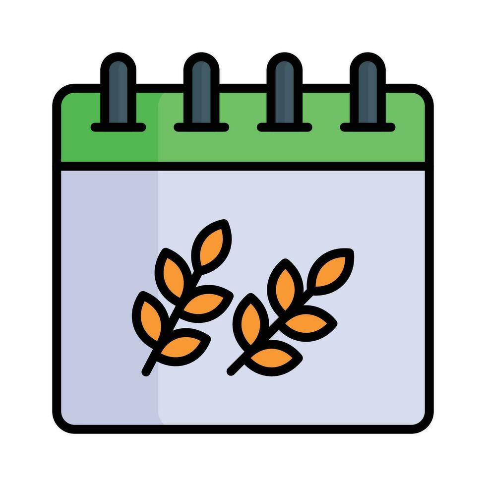 Wheat barley on calendar showing agriculture schedule vector design